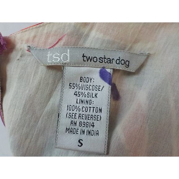 Two Star Dog Orange Dress Women Small Y2K Boho Multicolor Silk Sheath Sleeveless - Picture 7 of 9